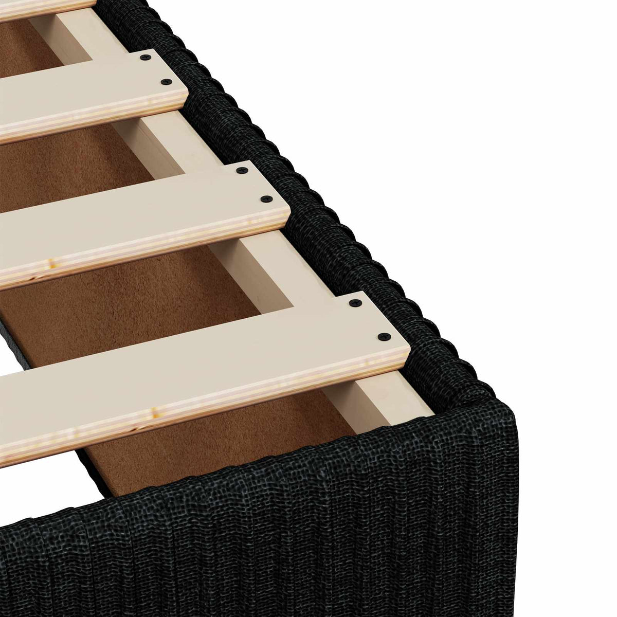 vidaXL Łóżko kontynentalne z materacem Czarny 200 x 200 cm tkanina