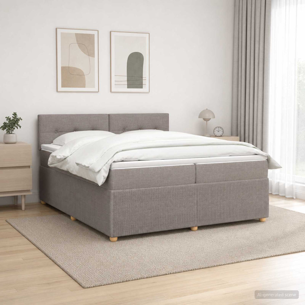 vidaXL Łóżko kontynentalne z materacem Ciemnoszary 200 x 200 cm
