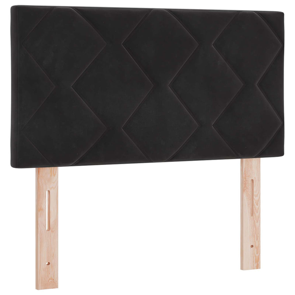 vidaXL Łóżko kontynentalne z materacem Czarny 80 x 200 cm Welur