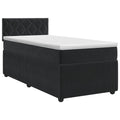 vidaXL Łóżko kontynentalne z materacem Czarny 90 x 190 cm Welur