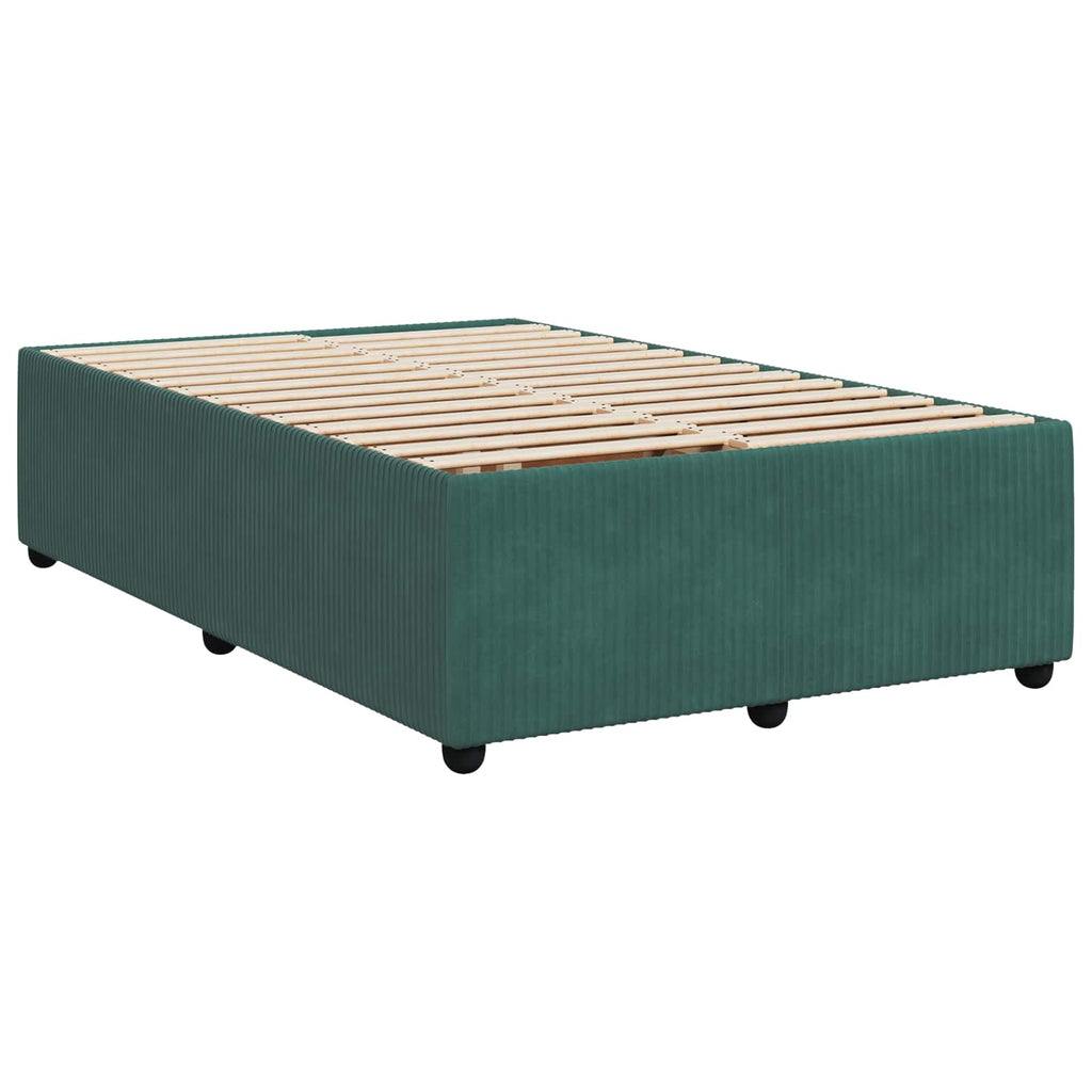 vidaXL Łóżko kontynentalne z materacem Ciemnozielony 120 x 200 cm