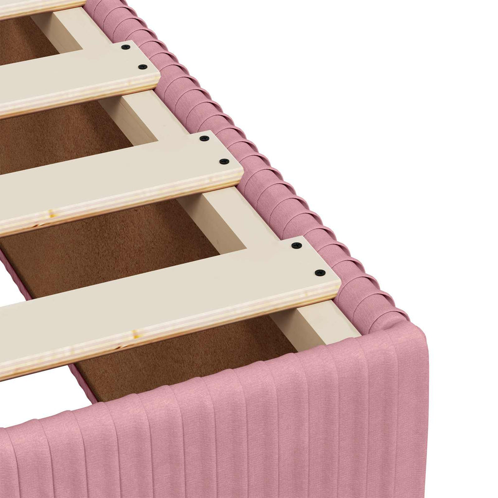 vidaXL Łóżko kontynentalne z materacem różowy 140 x 200 cm Welur