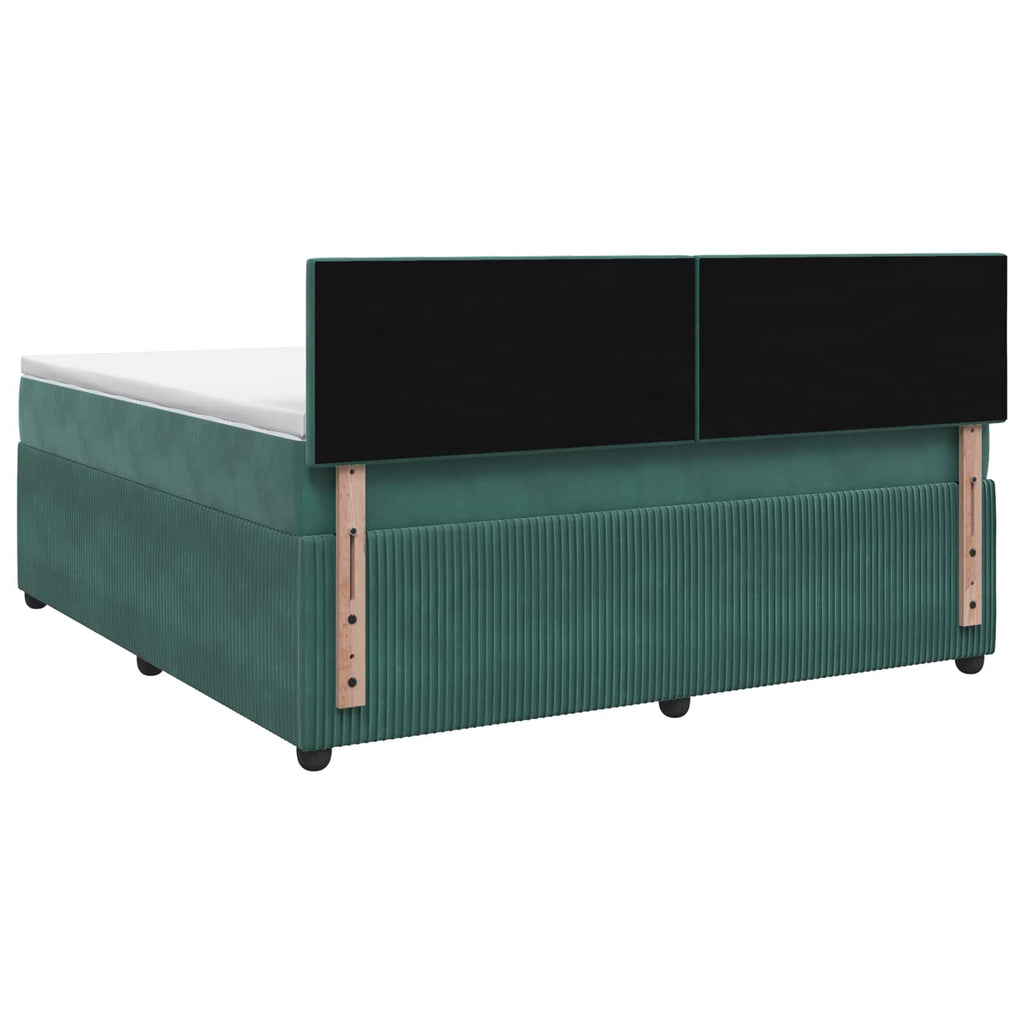 vidaXL Łóżko kontynentalne z materacem Ciemnozielony 180 x 200 cm
