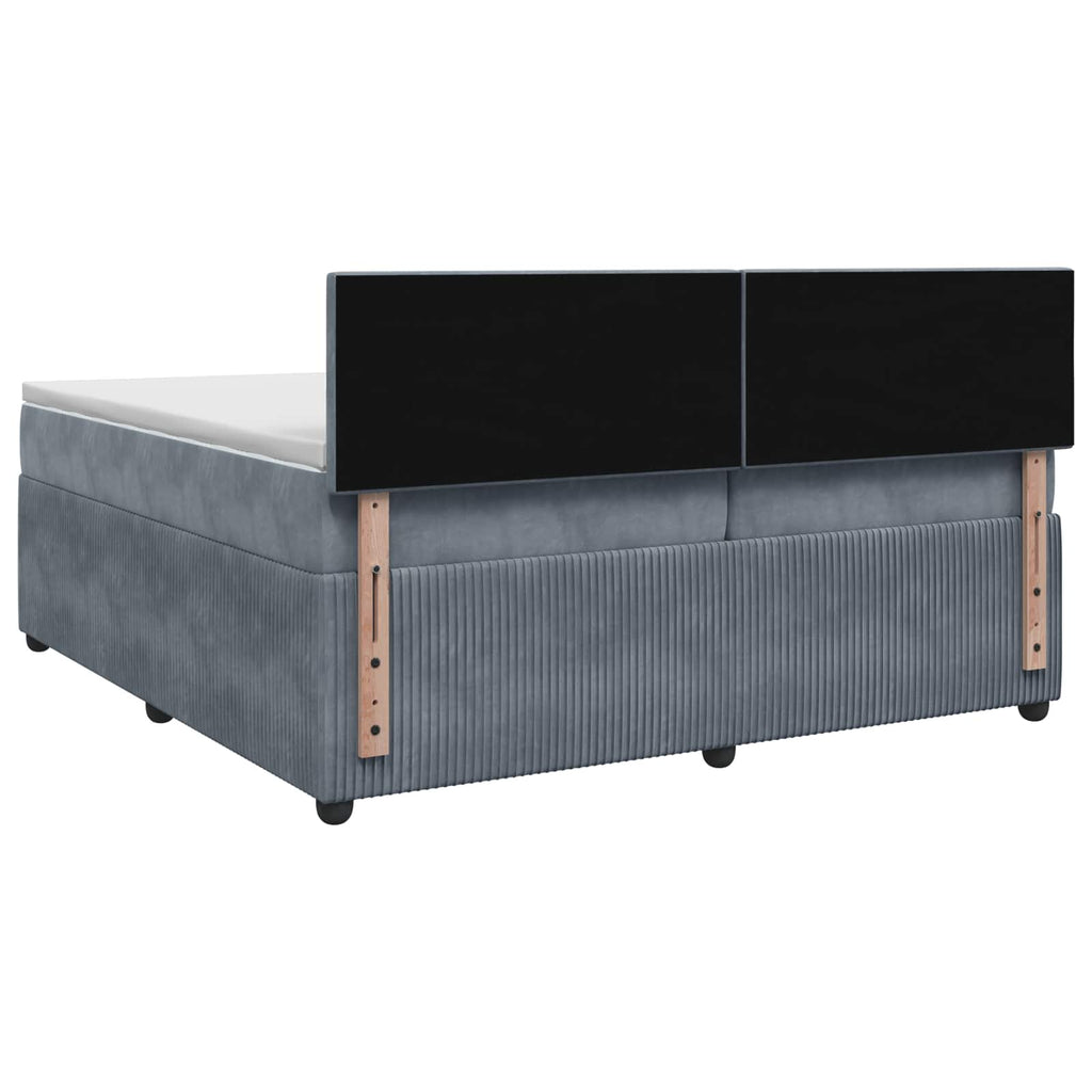 vidaXL Łóżko kontynentalne z materacem ciemnoszary 200 x 200 cm Welur