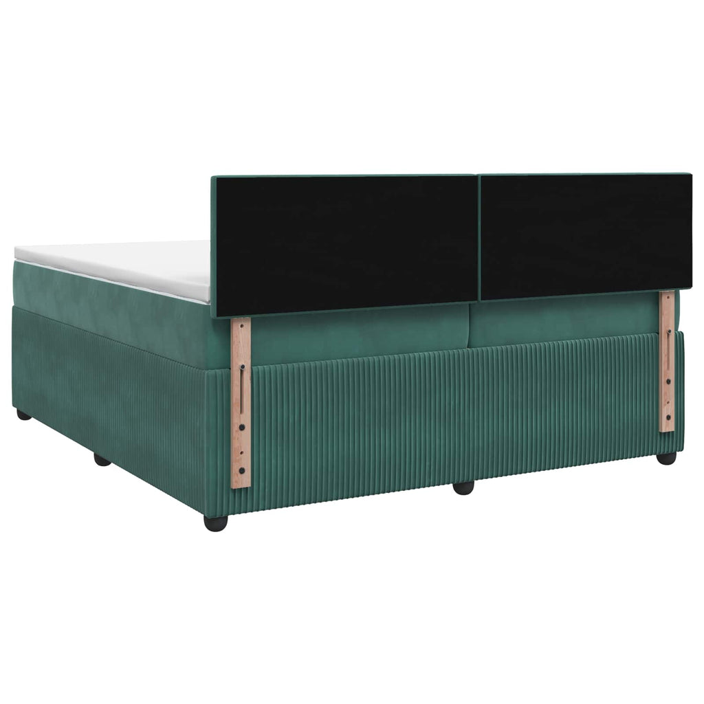 vidaXL Łóżko kontynentalne z materacem Ciemnozielony 200 x 200 cm