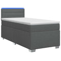 vidaXL Łóżko Box Spring z materacem i LED ciemnoszary 80 x 200 cm