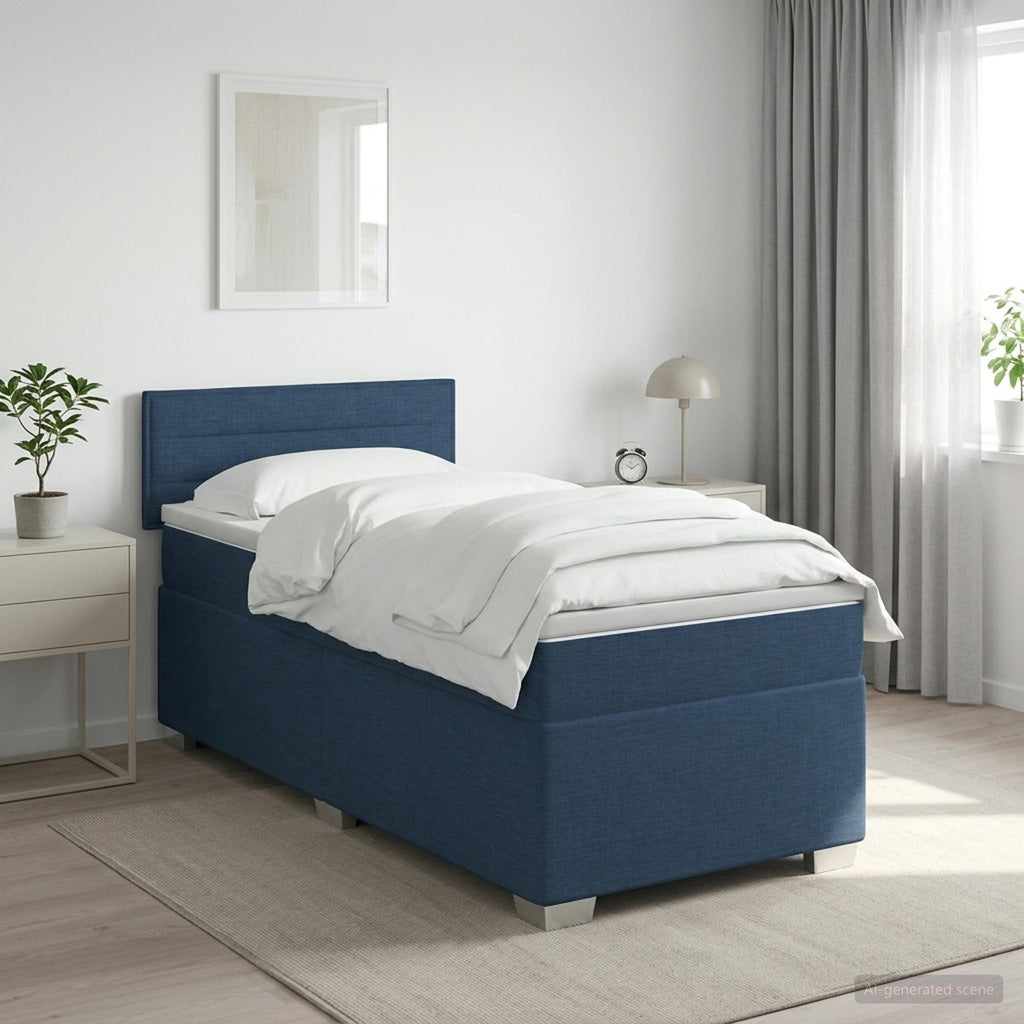 vidaXL Łóżko Box Spring z materacem i LED Ciemny brąz 100 x 200 cm
