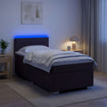 vidaXL Łóżko Box Spring z materacem i LED Ciemny brąz 100 x 200 cm