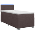 vidaXL Łóżko Box Spring z materacem i LED Ciemny brąz 80 x 200 cm