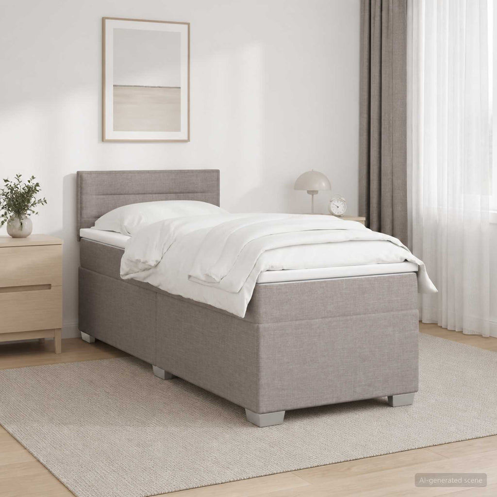 vidaXL Łóżko Box Spring z materacem i LED Ciemnoszary 100 x 200 cm