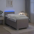 vidaXL Łóżko Box Spring z materacem i LED Ciemnoszary 90 x 190 cm
