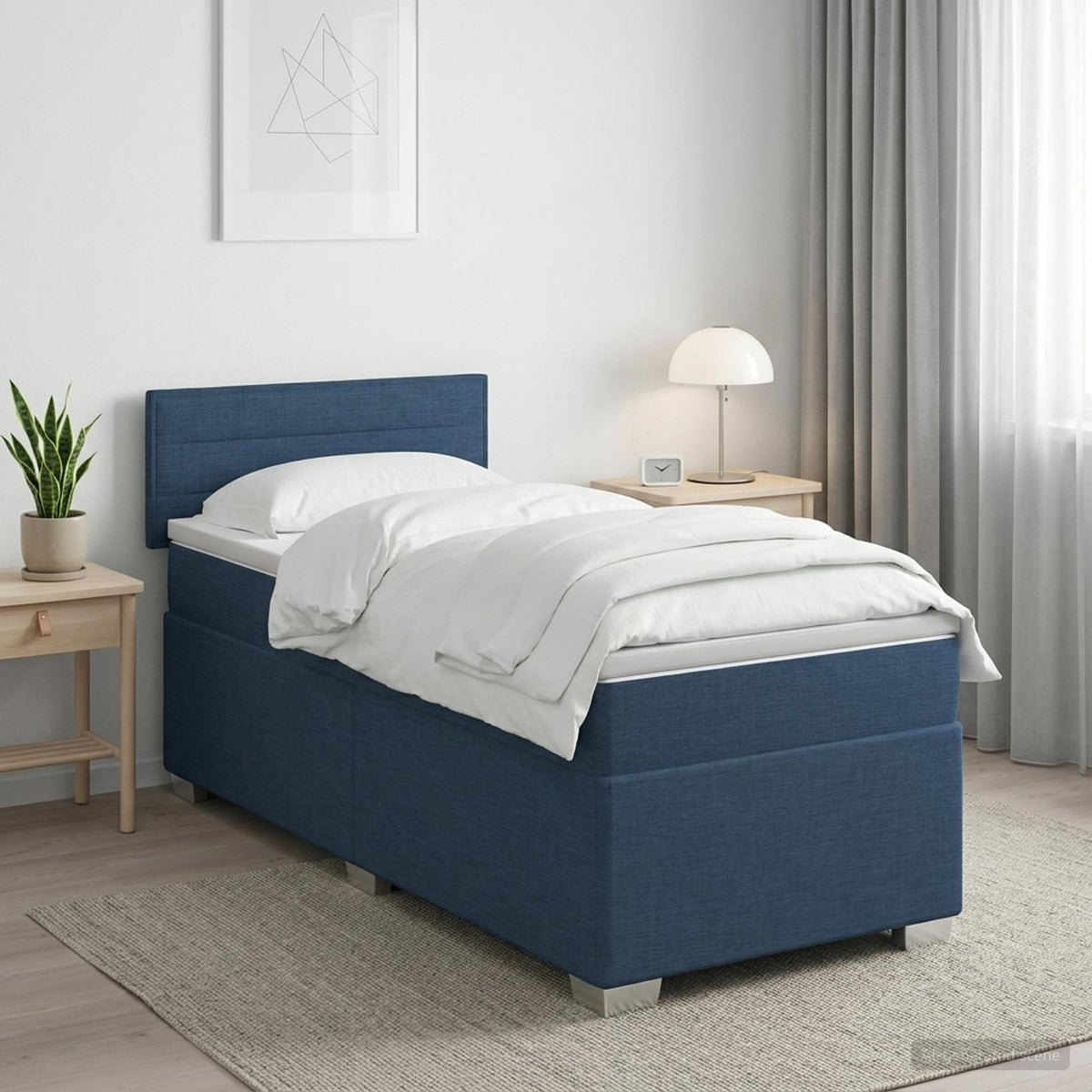 vidaXL Łóżko Box Spring z materacem i LED kremowy 90 x 200 cm tkanina