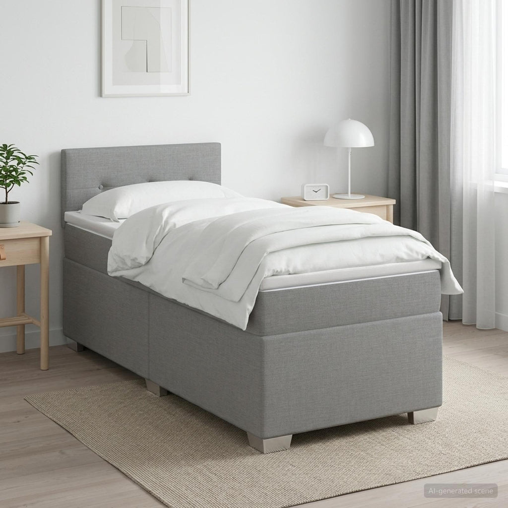 vidaXL Łóżko Box Spring z materacem i LED jasnoszary 80 x 200 cm