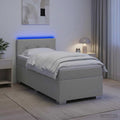 vidaXL Łóżko Box Spring z materacem i LED jasnoszary 100 x 200 cm