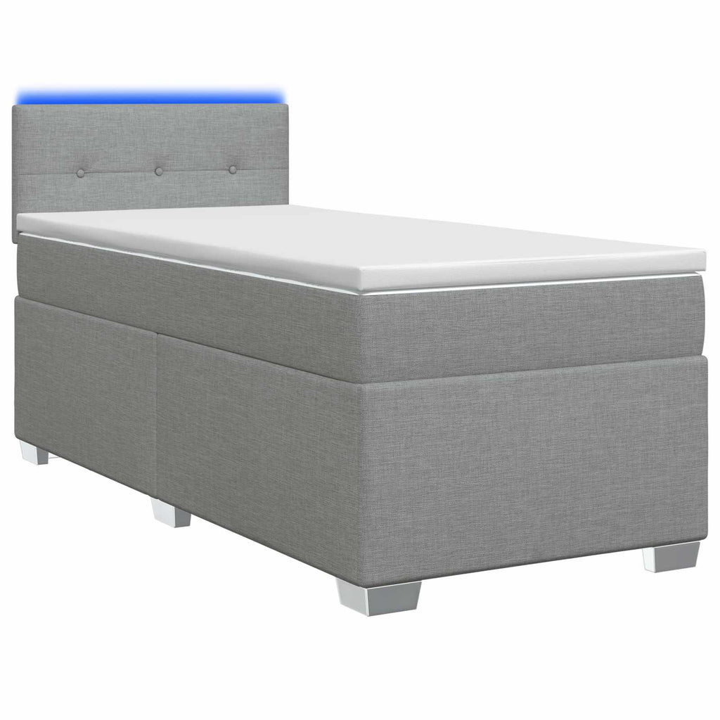 vidaXL Łóżko Box Spring z materacem i LED jasnoszary 80 x 200 cm