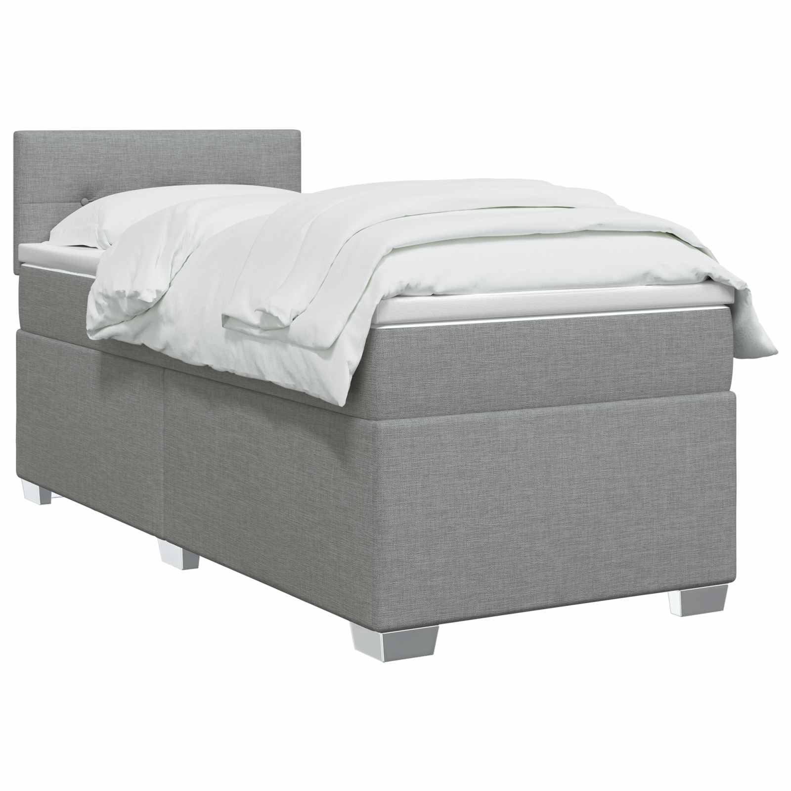 vidaXL Łóżko Box Spring z materacem i LED jasnoszary 80 x 200 cm