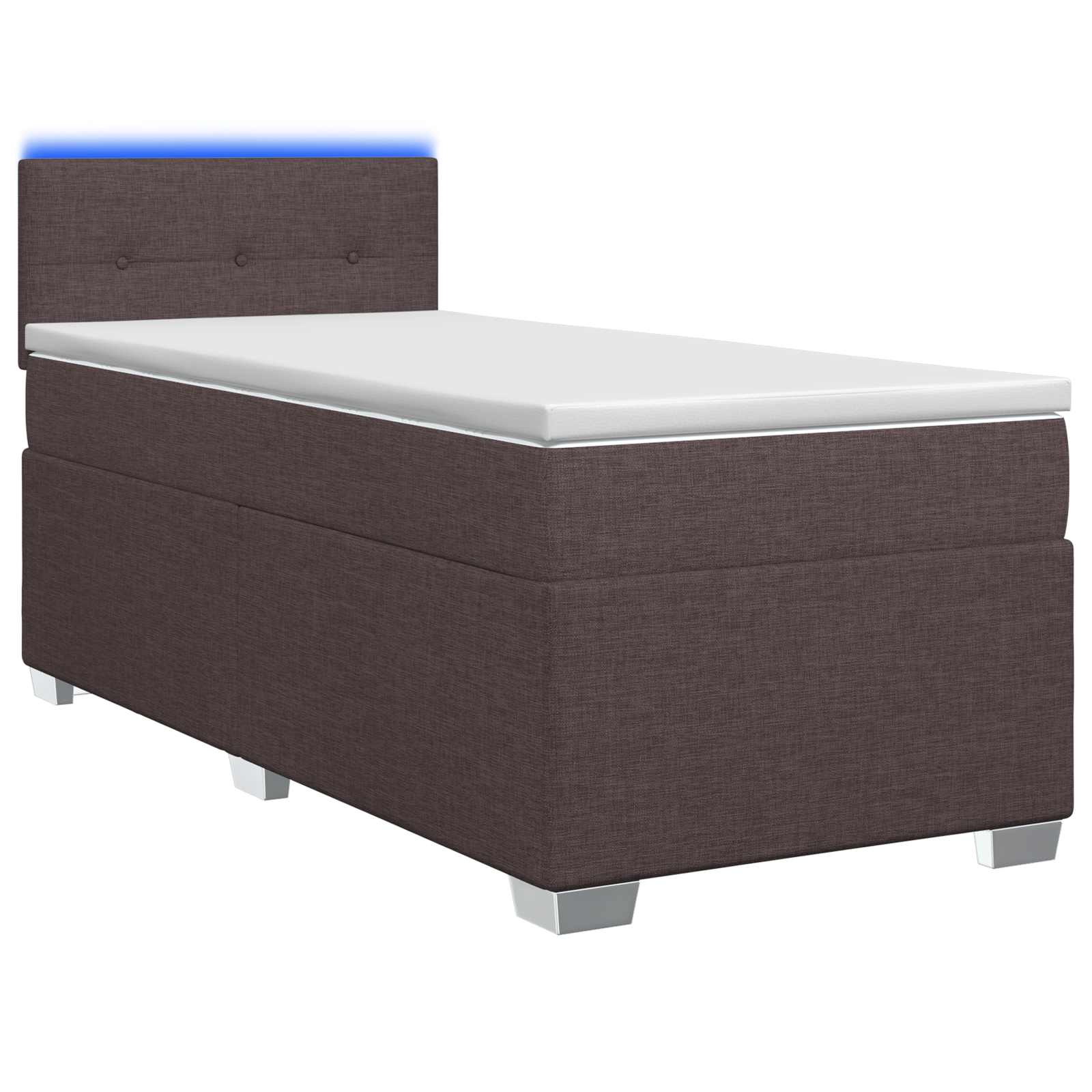 vidaXL Łóżko Box Spring z materacem i LED Ciemny brąz 80 x 200 cm
