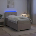 vidaXL Łóżko Box Spring z materacem i LED Ciemnoszary 100 x 200 cm