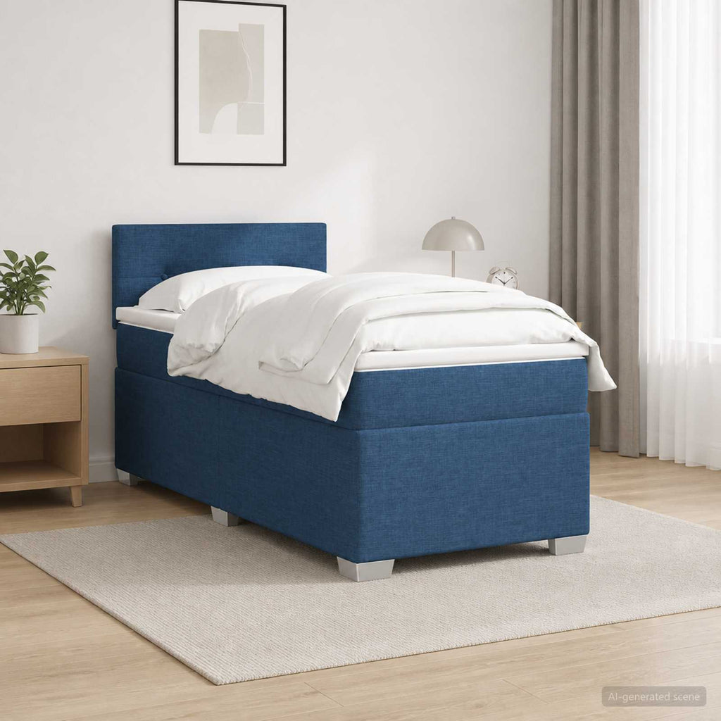 vidaXL Łóżko Box Spring z materacem i LED niebieski 80 x 200 cm