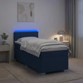 vidaXL Łóżko Box Spring z materacem i LED niebieski 80 x 200 cm