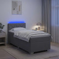 vidaXL Łóżko Box Spring z materacem i LED jasnoszary 100 x 200 cm