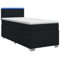 vidaXL Łóżko Box Spring z materacem i LED Czarny 80 x 200 cm tkanina