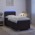 vidaXL Łóżko Box Spring z materacem i LED Ciemny brąz 80 x 200 cm