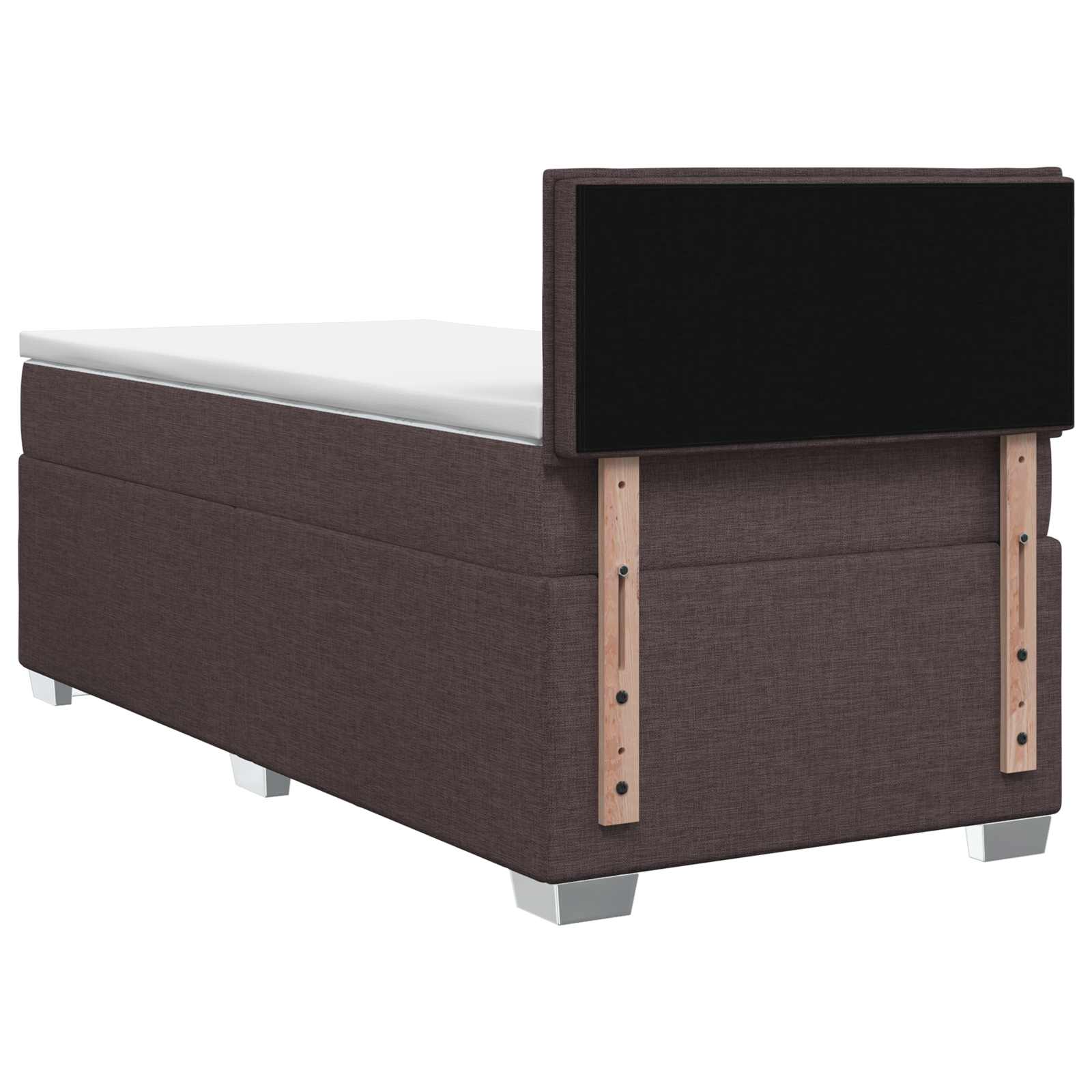 vidaXL Łóżko Box Spring z materacem i LED Ciemny brąz 80 x 200 cm