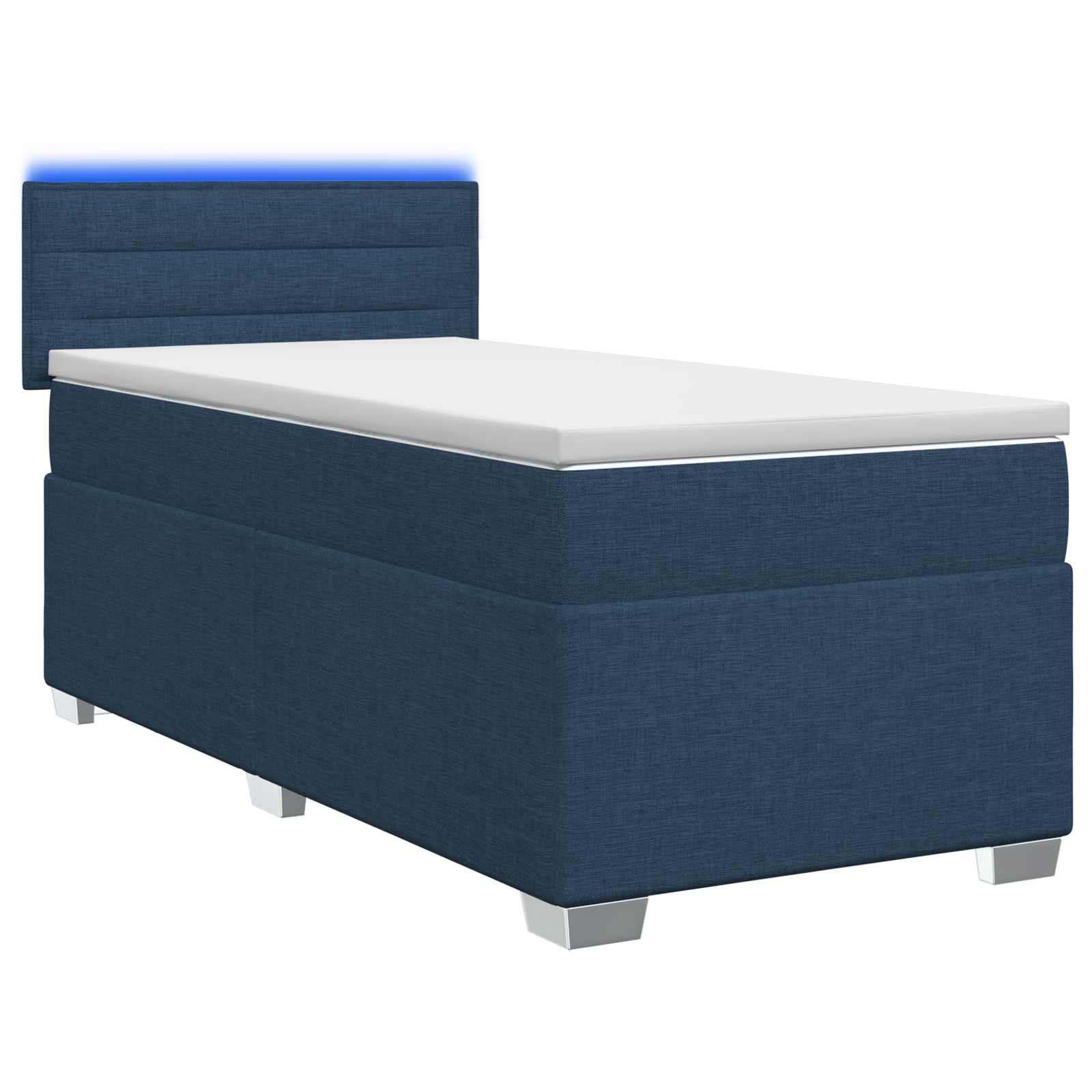 vidaXL Łóżko Box Spring z materacem i LED niebieski 90 x 190 cm