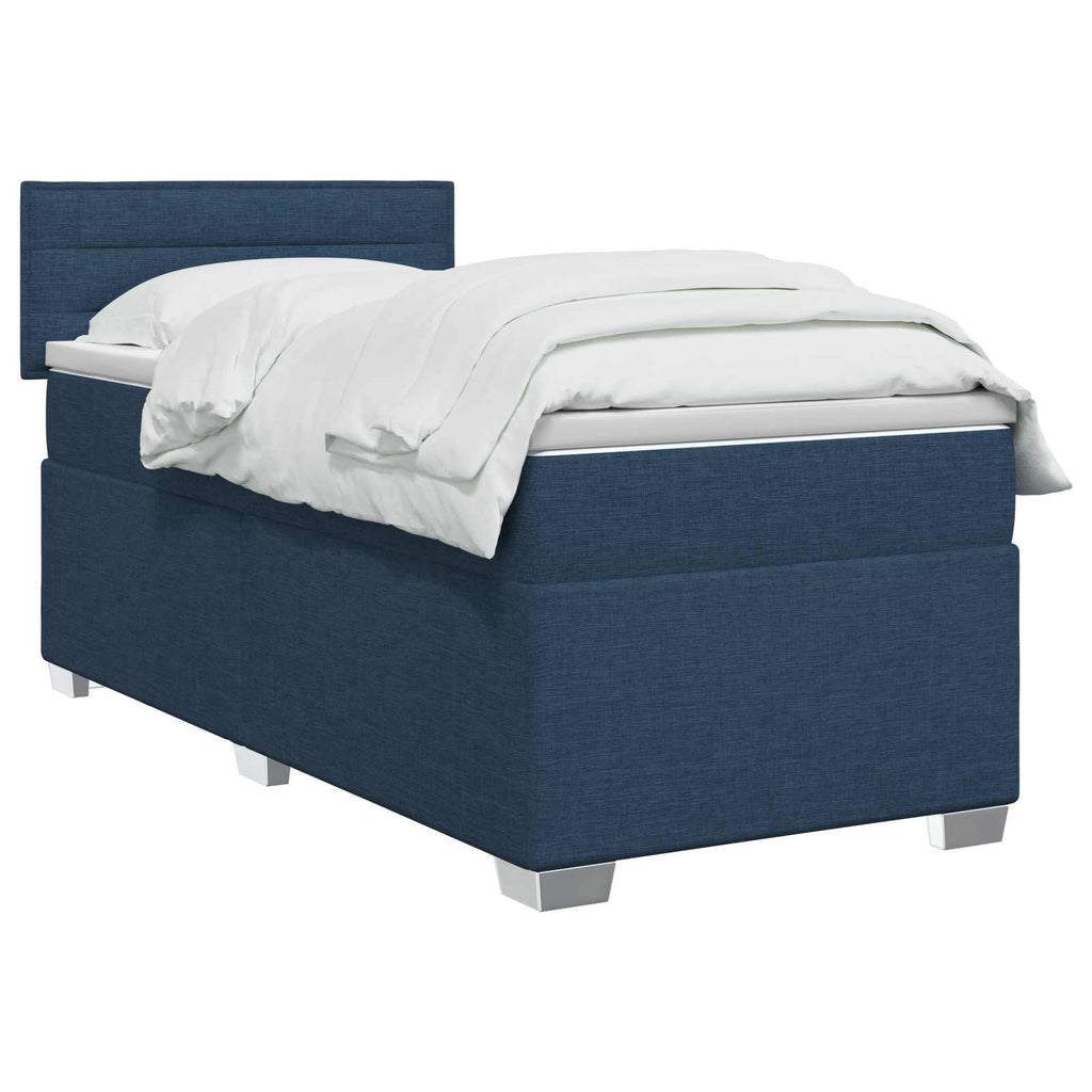 vidaXL Łóżko Box Spring z materacem i LED niebieski 90 x 190 cm