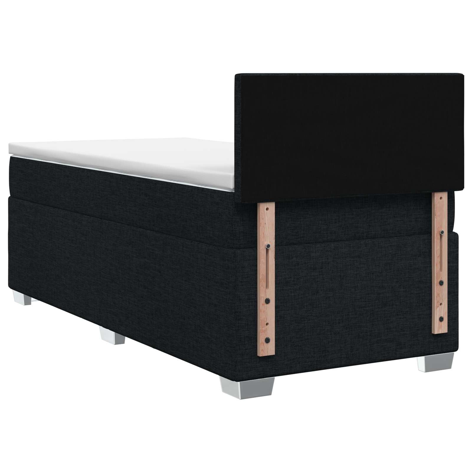 vidaXL Łóżko Box Spring z materacem i LED Czarny 90 x 190 cm tkanina