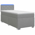 vidaXL Łóżko Box Spring z materacem i LED jasnoszary 90 x 190 cm