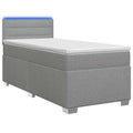 vidaXL Łóżko Box Spring z materacem i LED jasnoszary 90 x 200 cm