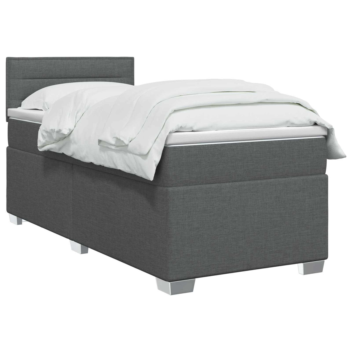 vidaXL Łóżko Box Spring z materacem i LED ciemnoszary 90 x 200 cm