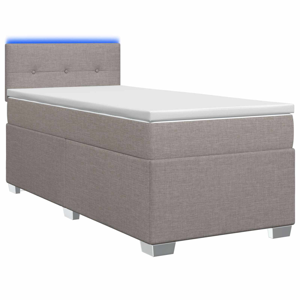 vidaXL Łóżko Box Spring z materacem i LED Ciemnoszary 90 x 200 cm