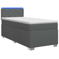 vidaXL Łóżko Box Spring z materacem i LED ciemnoszary 90 x 200 cm