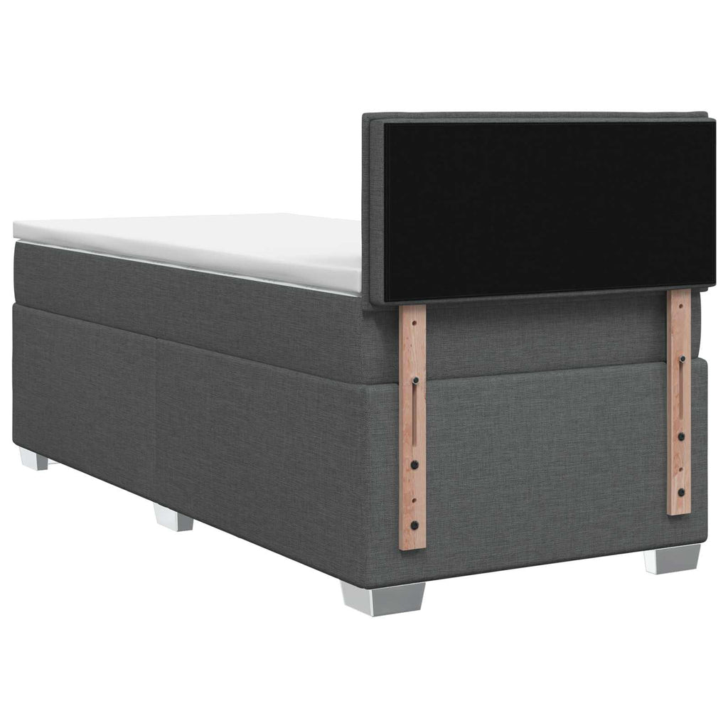 vidaXL Łóżko Box Spring z materacem i LED ciemnoszary 90 x 200 cm