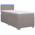 vidaXL Łóżko Box Spring z materacem i LED Ciemnoszary 90 x 200 cm