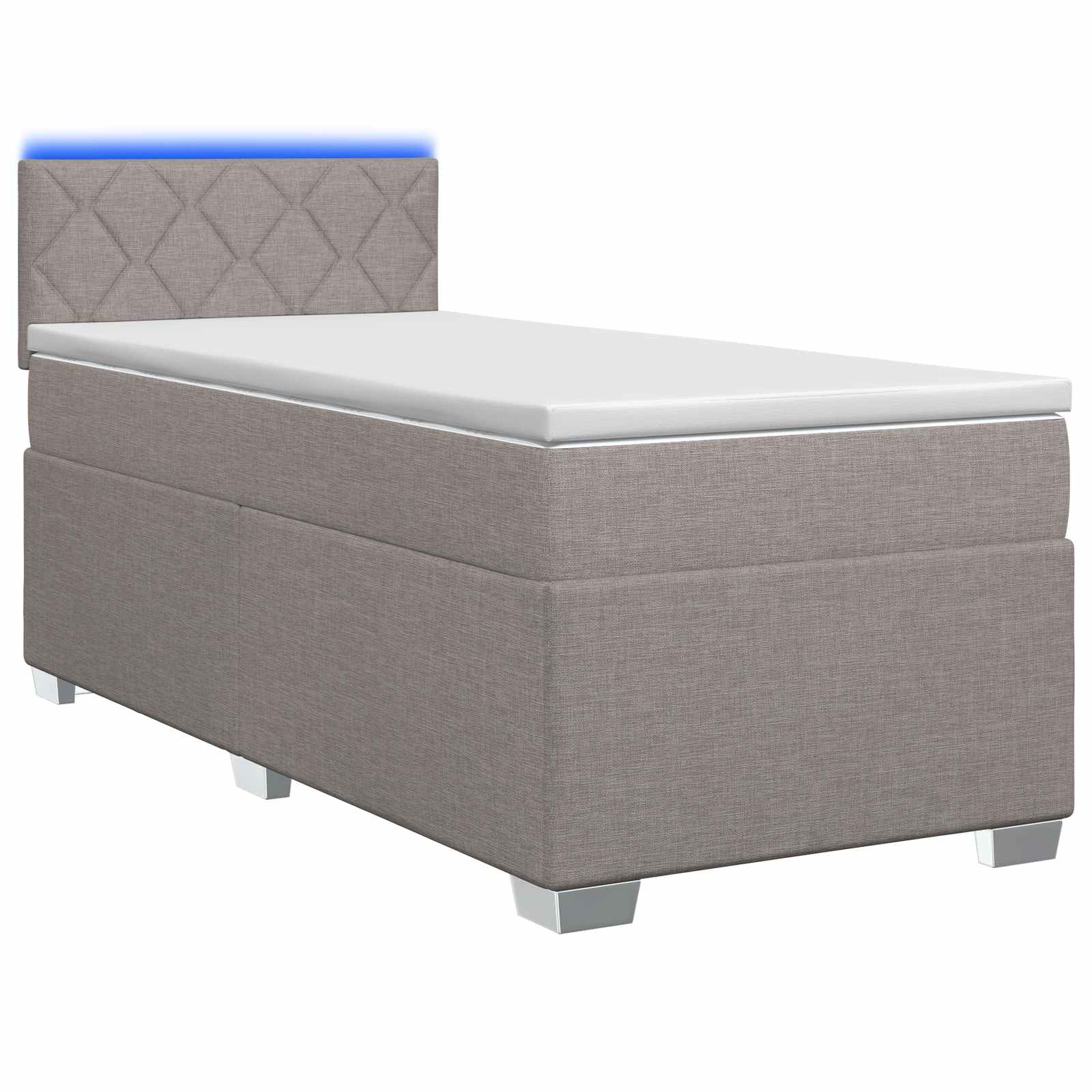 vidaXL Łóżko Box Spring z materacem i LED Ciemnoszary 90 x 200 cm