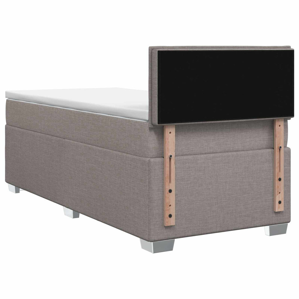 vidaXL Łóżko Box Spring z materacem i LED Ciemnoszary 90 x 200 cm