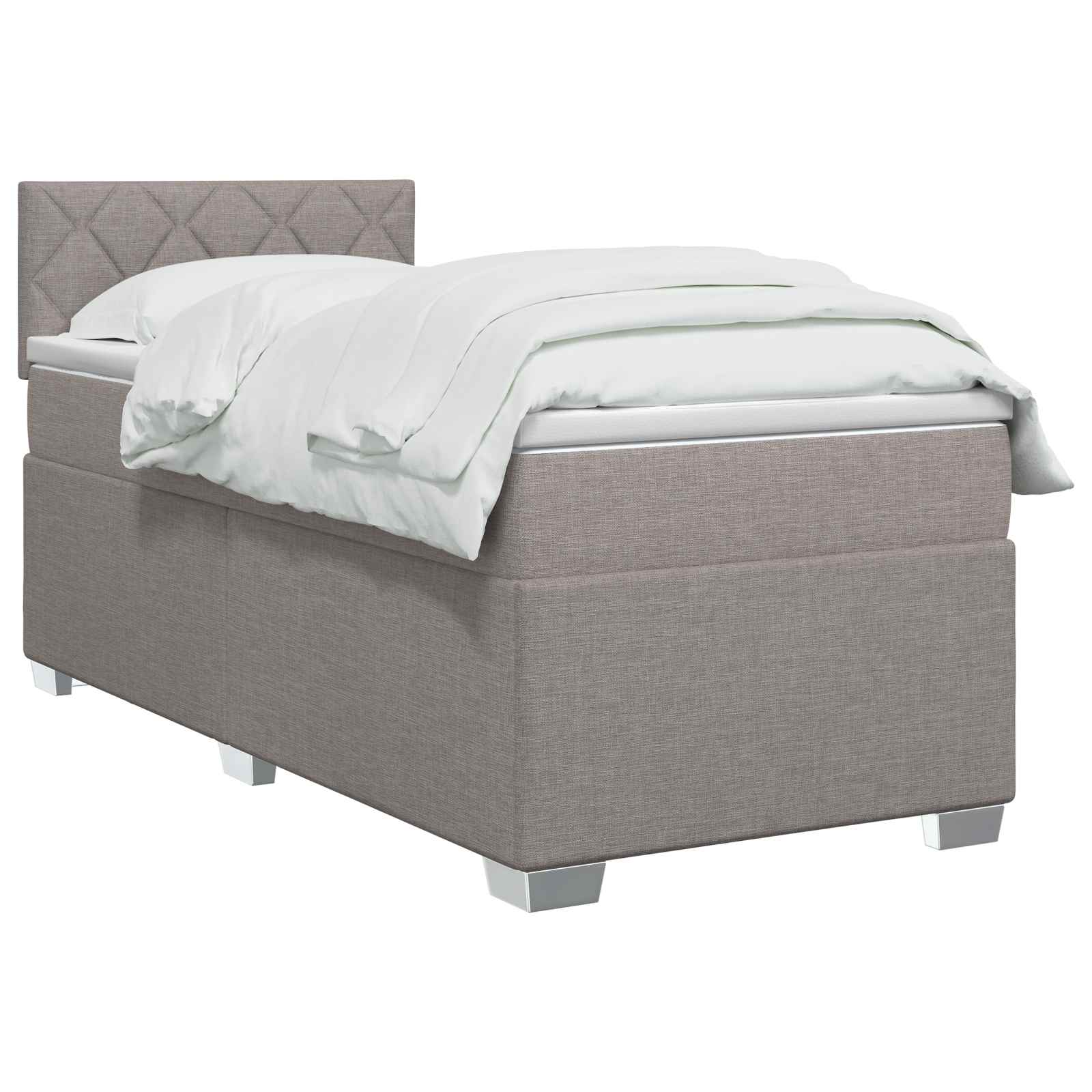 vidaXL Łóżko Box Spring z materacem i LED Ciemnoszary 90 x 200 cm