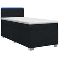 vidaXL Łóżko Box Spring z materacem i LED Czarny 100 x 200 cm tkanina