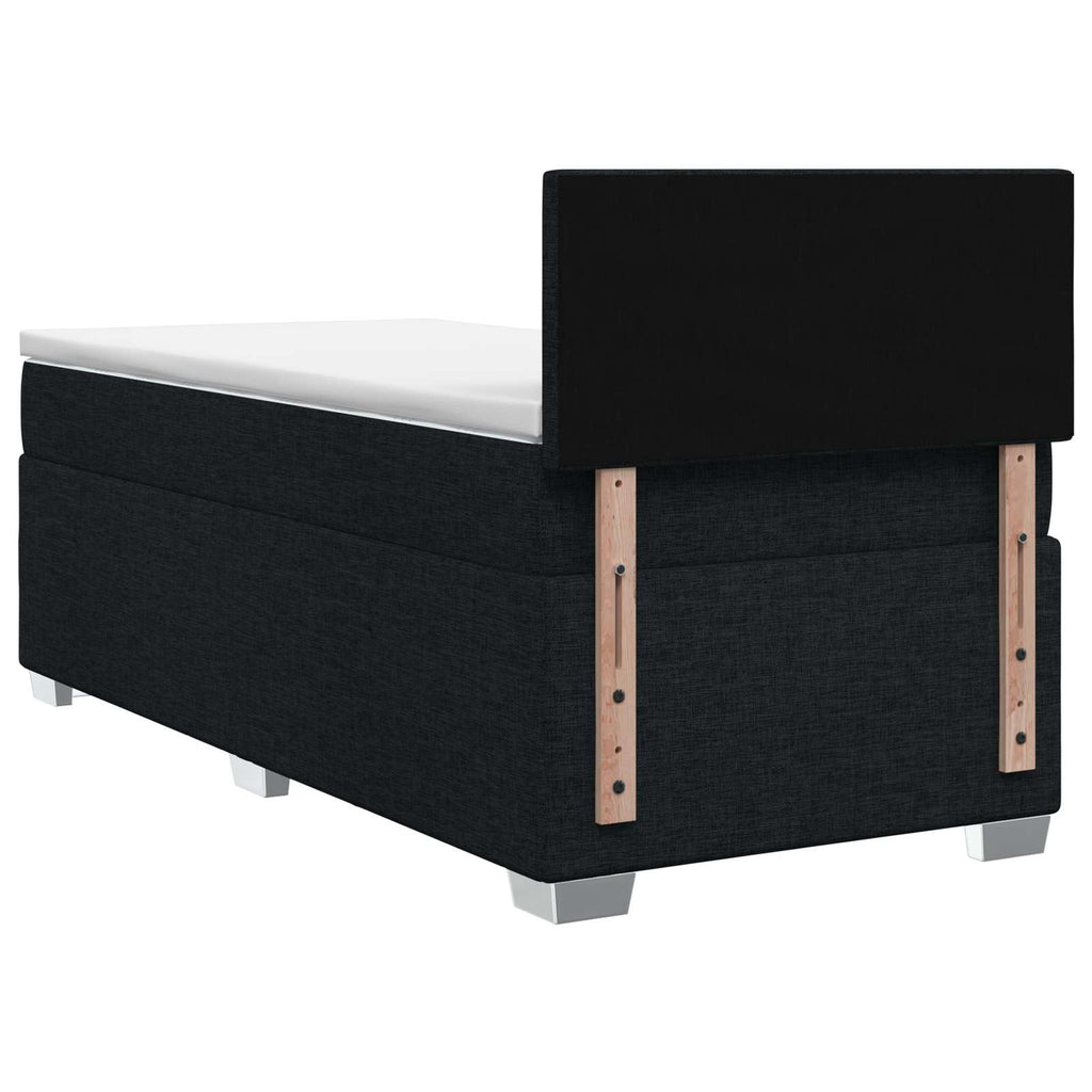 vidaXL Łóżko Box Spring z materacem i LED Czarny 100 x 200 cm tkanina