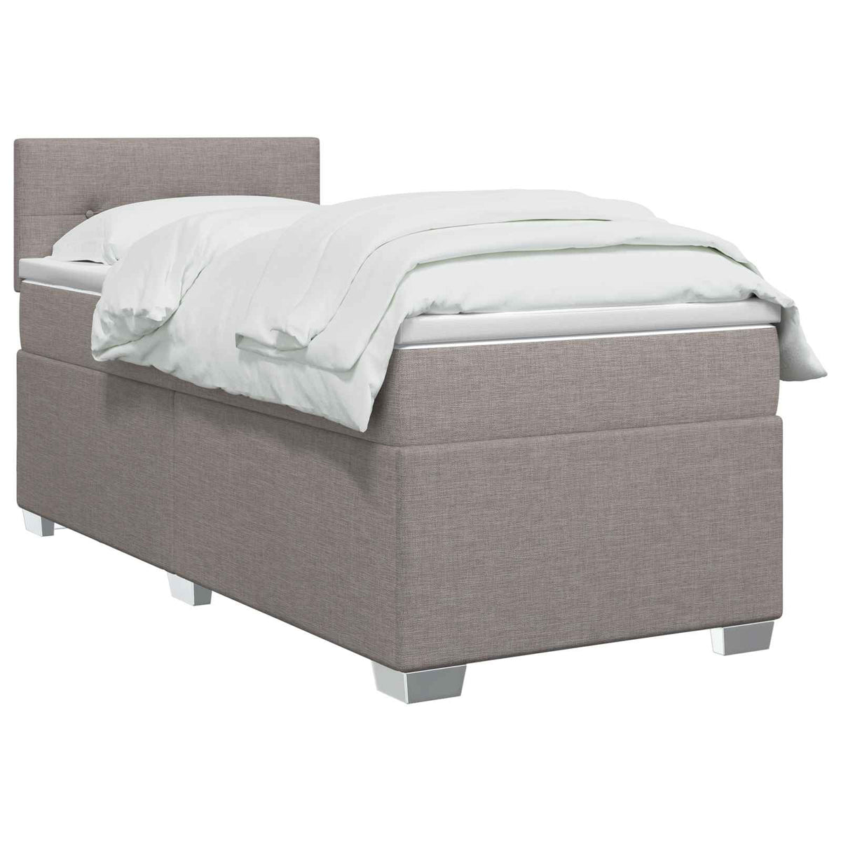 vidaXL Łóżko Box Spring z materacem i LED Ciemnoszary 100 x 200 cm