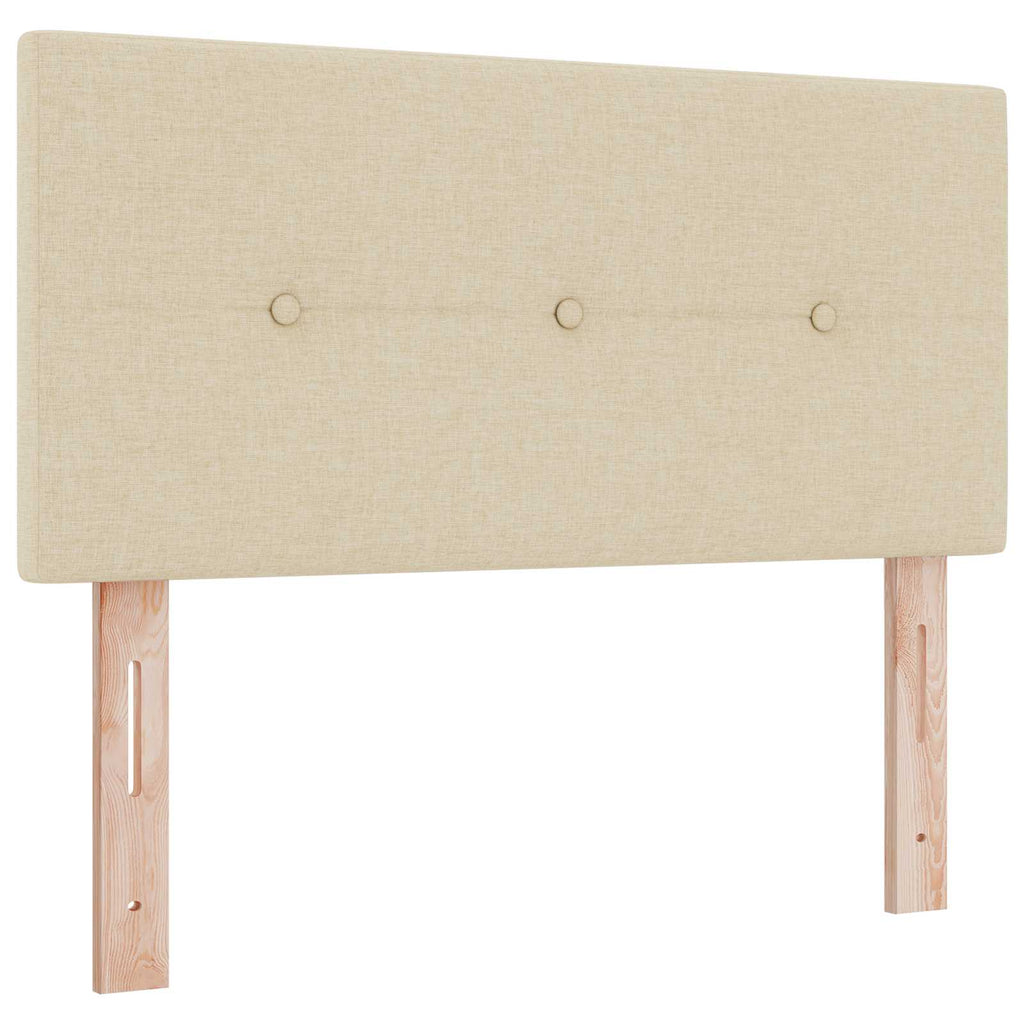 vidaXL Łóżko Box Spring z materacem i LED kremowy 100 x 200 cm tkanina
