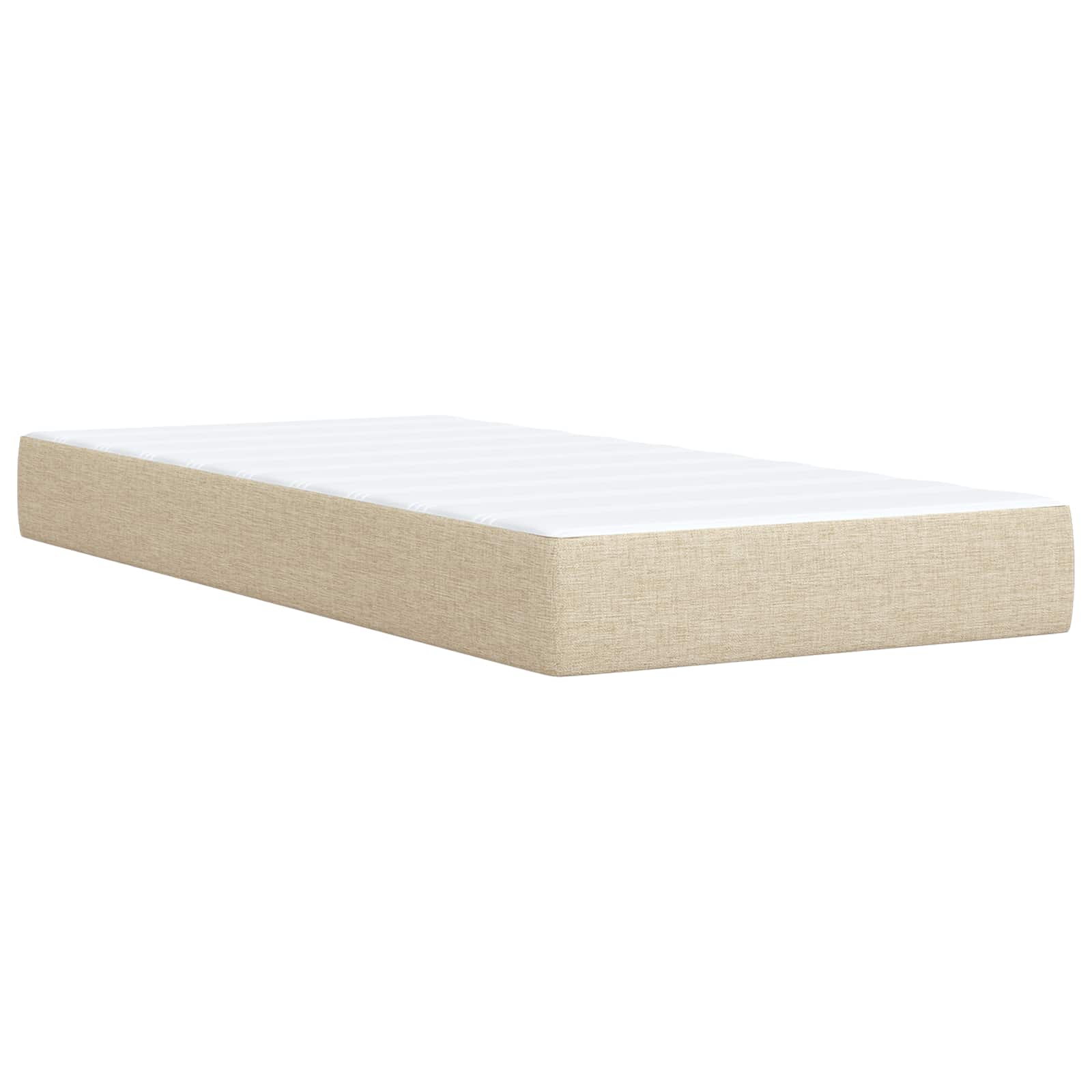 vidaXL Łóżko Box Spring z materacem i LED kremowy 100 x 200 cm tkanina