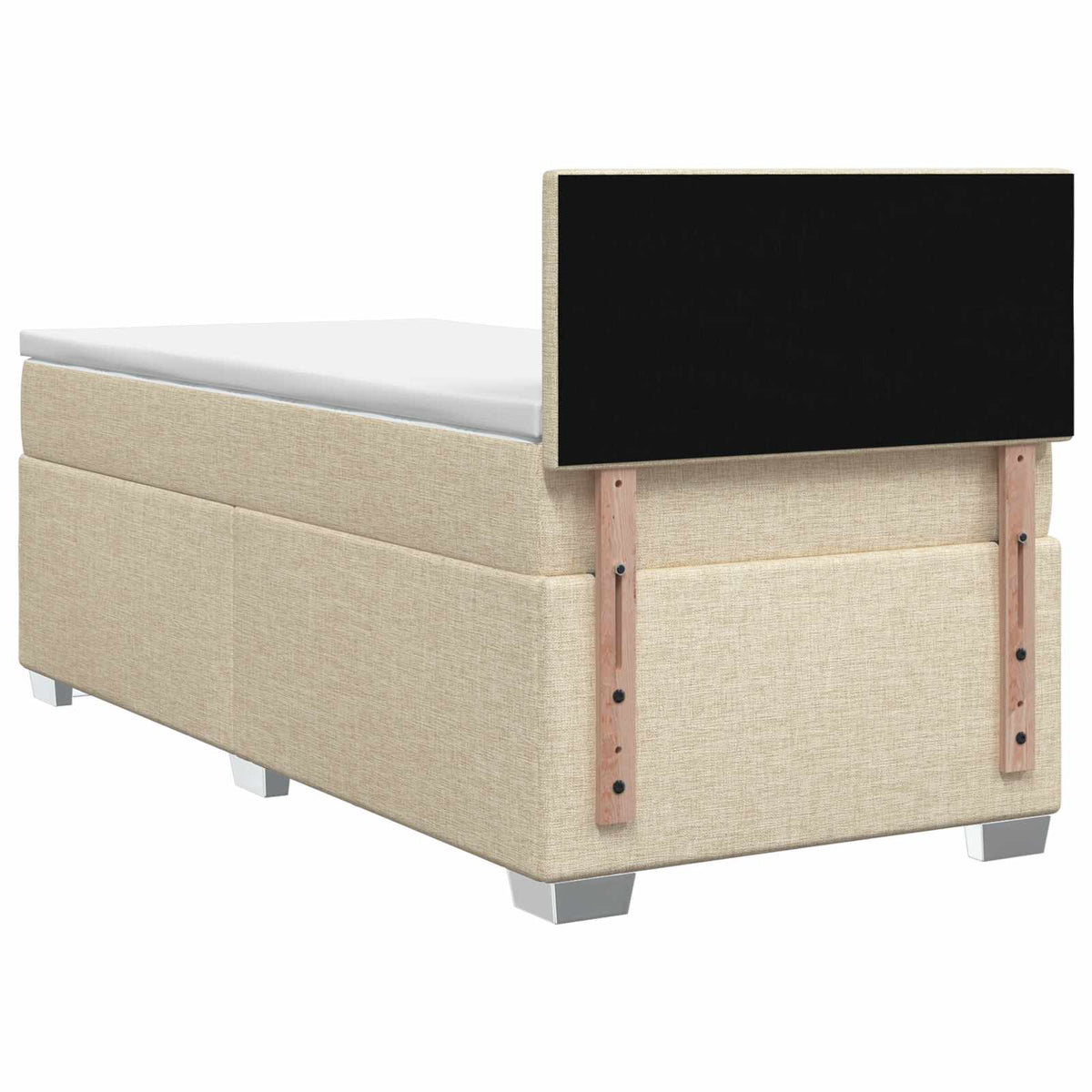 vidaXL Łóżko Box Spring z materacem i LED kremowy 100 x 200 cm tkanina