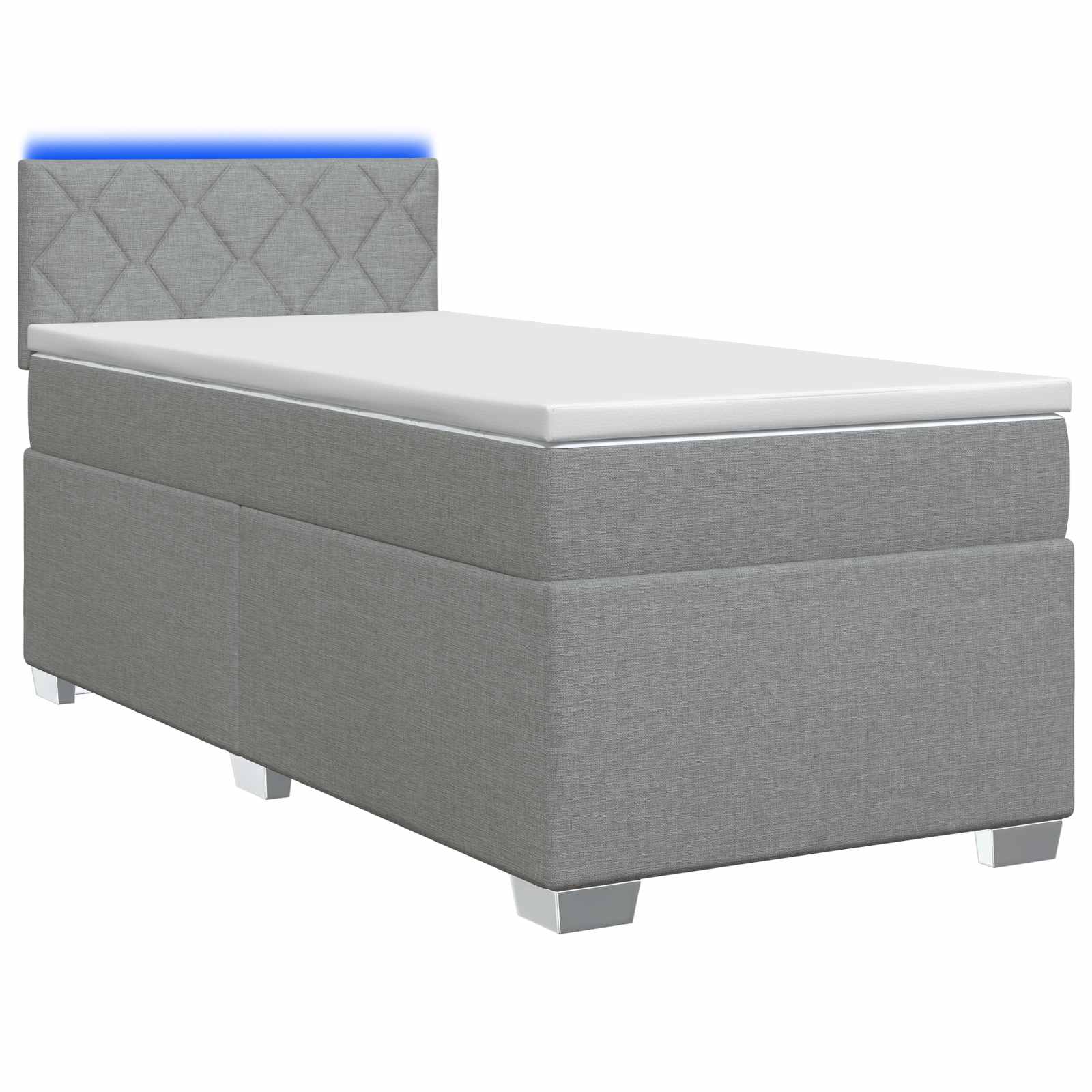 vidaXL Łóżko Box Spring z materacem i LED jasnoszary 100 x 200 cm