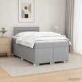 vidaXL Łóżko Box Spring z materacem i LED jasnoszary 120 x 200 cm