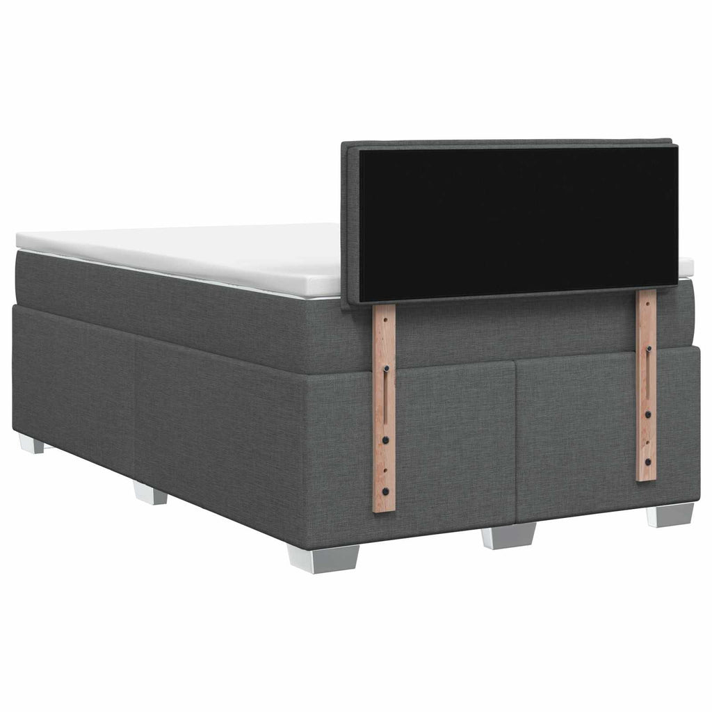 vidaXL Łóżko Box Spring z materacem i LED ciemnoszary 120 x 190 cm